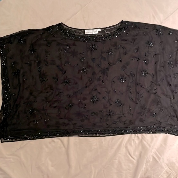 Newport News Tops Beaded Shear Overlay Poshmark
